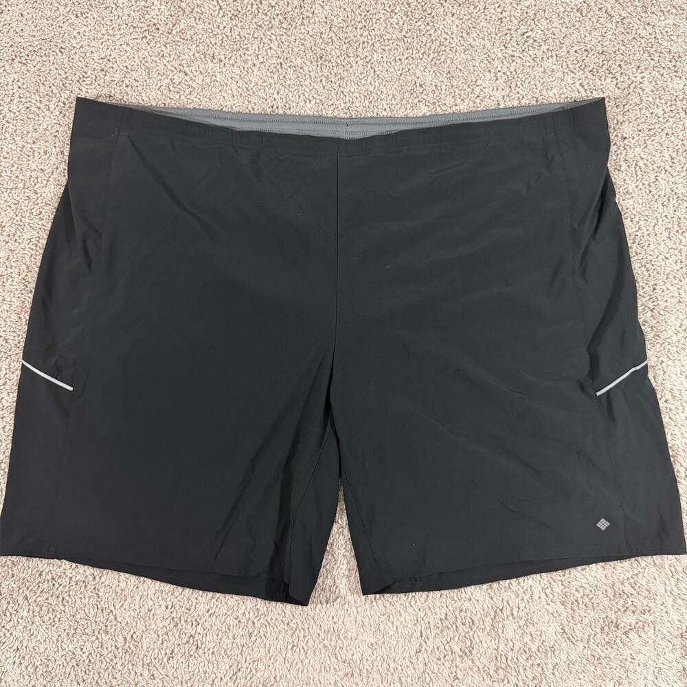 Columbia Titanium Omni Wick Shorts Mens XXL Black Athletic Running Hiking Zip